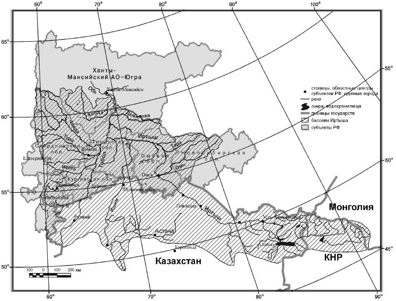 Административное деление территории бассейна Иртыша