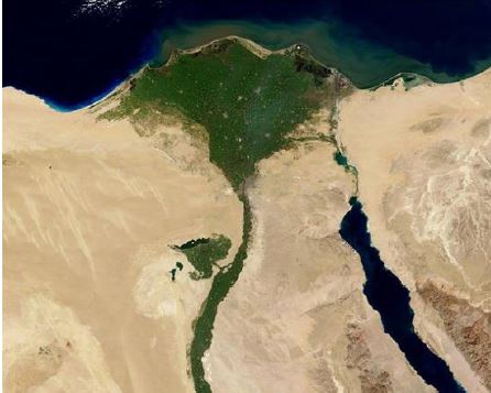  Современный вид дельты Нила. Снимок NASA